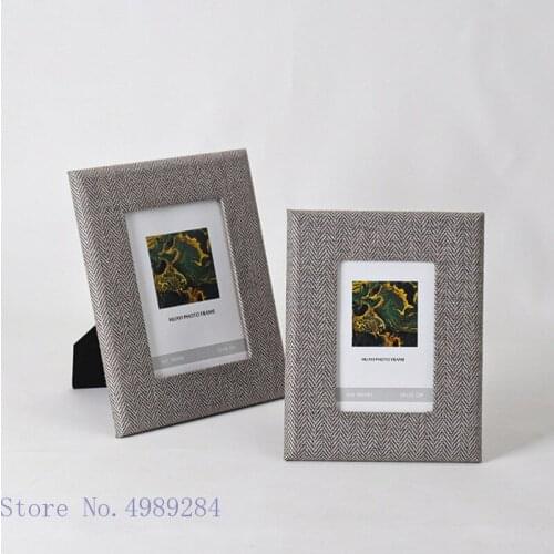 Creativity Fabric Linen Weave Handmade Photo Frame Desktop Crafts Ornaments Picture Frame Family Storage Display Wall Hanging