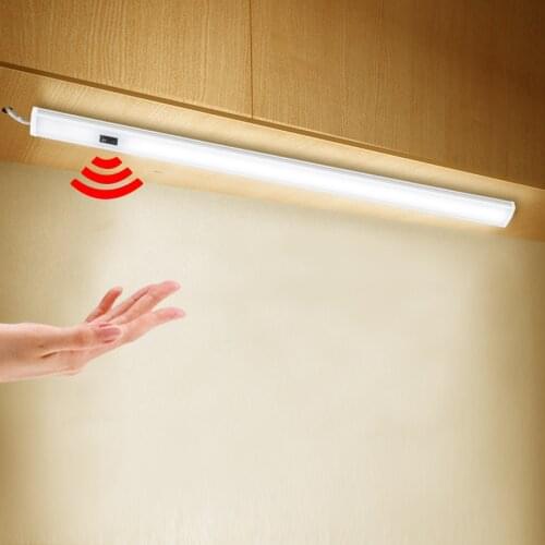 30 40 50 cm Hand Sweep Motion Sensor Under Cabinet Lights DC 12V LED Hard Bar Night Lamp For Kitchen Bedroom Wardrobe Closet