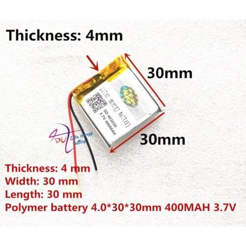 Best battery brand 3.7V lithium polymer battery 403030 MP3 043030 400mAH wireless telephone sound card
