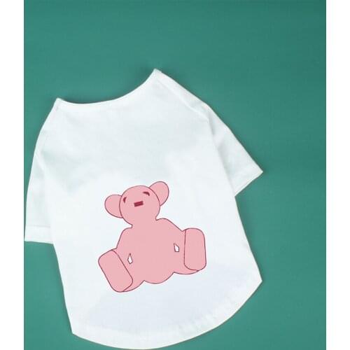 Spring Summer Cotton Bear Print Poodle Cool Tshirt Chihuahua Vest S-2XL PC1490