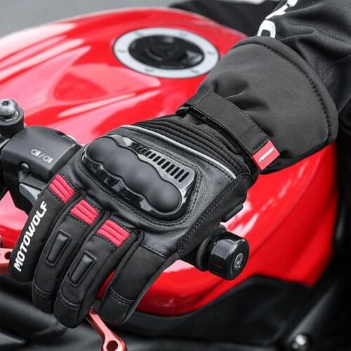 Extended Cuff Motorcycle Gloves Winter Lengthened Touch Screen Gloves Warm Ridding Sheepskin Hand Warmer Guantes Moto Homme XXL