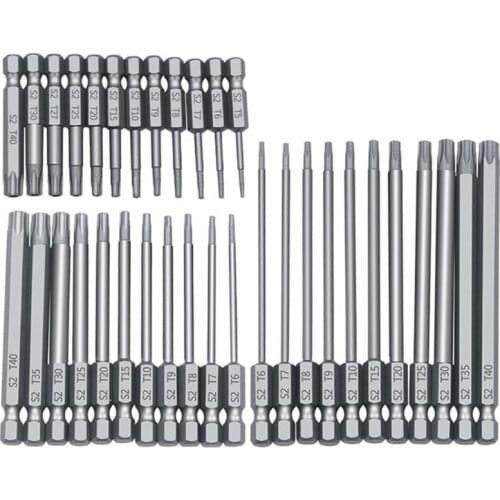 11/12pcs Tamper Proof Security Drill Bit Set Torx Screwdriver Flat Head 1/4" Hex