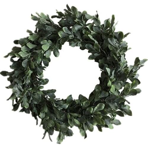 2019 New Artificial Plants Plastic Greenery Twig Base Door Wreath for Home Garden Decoration Green Wreath