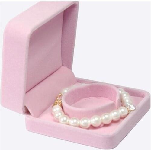 Premium Velvet Bangle Bracelet Box Anklet Holder Jewelry Display Boxes Collar Jewellery Packaging Gift Storage Wholesale 100pcs