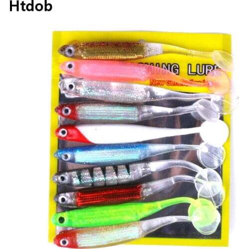 Htdob 10Pcs/Set 11cm 5g Big Artificial Artificial Soft Lures Baits Fishing Lure leurre shad silicone Bait T Tail Wobblers