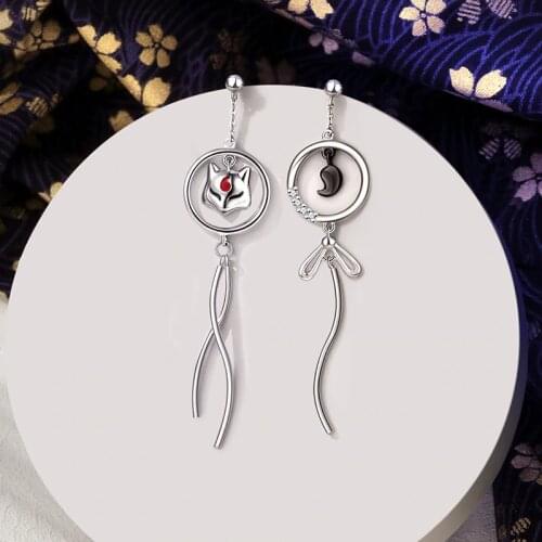 Thaya Real S925 Sterling Silver Earring Cute Fox Earring Dangle Japanese Style For Women Silver Earring Fashion Fine Jewelry