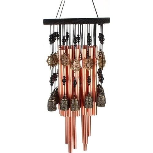 SHGO HOT-Outdoor Indoor Metal Tube Wind Chime with Copper Bell Large Windchimes For Patio Garden Terrace Decoration 80cm