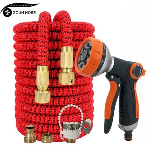 High Pressure Garden Hose Water Gun Set Watering Irrigation Plastic Pipe Expandable Magic Hose Car Wash Spray Gun Cleaning Tools