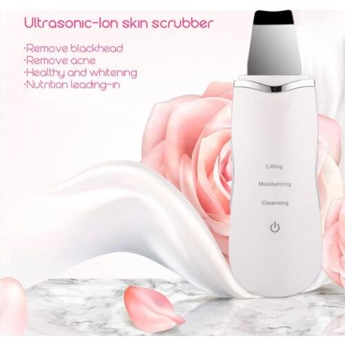 2021 Ultrasonic Skin Scrubber Facial Cleaner Ion Acne Blackhead Remover Peeling Shovel Cleaner Facial Massager Face Lift Machine