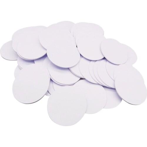 100PCS/LOT) Tk4100(EM4100) 125khz Read-only RFID Smart ID Tags Waterproof 25mmx1mm PVS Coin Cards In Access Control