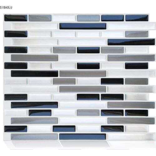 Waterproof Backsplash Removable Self Adhesive Mosaic Art Tile Wall Sticker Vinyl Bathroom Kitchen Home Decor DIY