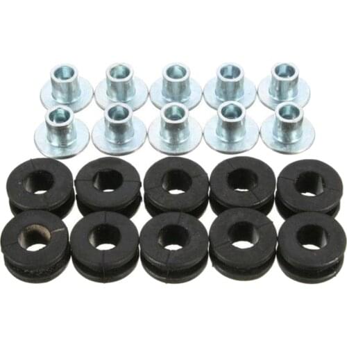 10 Pcs Universal Motorcycle Motorbike Rubber Grommets Fairing Bolts