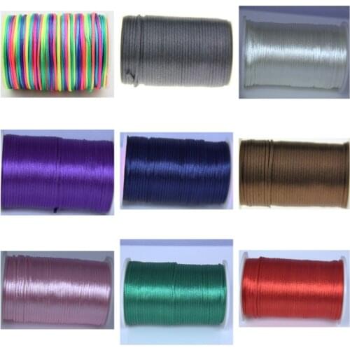 10 yards 16 colors 2MM Rattail Satin Cord Macrame Beading Nylon Chinese knot rope jewlery making supplies bulk item handicraft