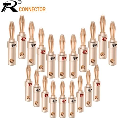 100pcs HIFI Banana Plug 24K Gold-plated Copper Banana Speaker Plug Connector Adapter Audio Converter for Speaker Wire Amplifiers