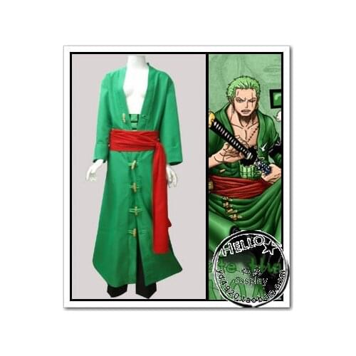 2016 Anime One Piece Roronoa Zoro Cosplay Costumes Halloween Costume for Men Full Set Any Size for Party