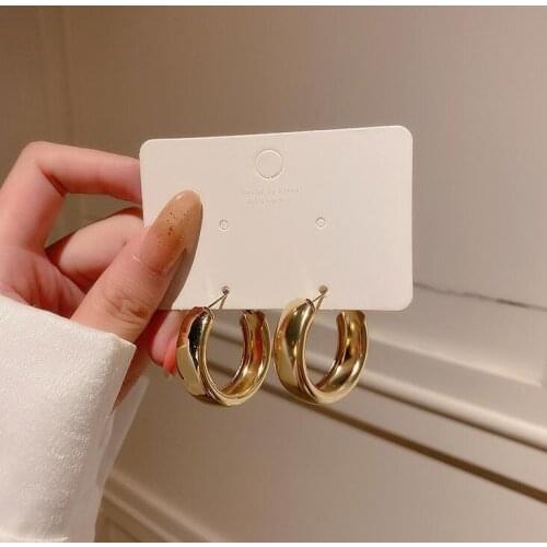 2021 Fashion Minimalist Large Circle Geometric Round Big Hoop Earrings For Women Girl Wedding Party Jewelry