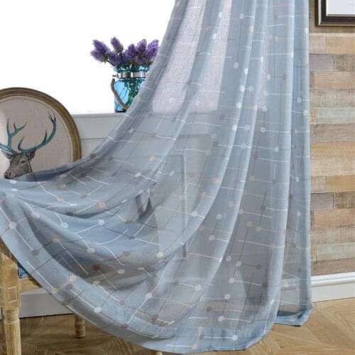 2021 New Curtain Fabric Modern Simple European Style Curtain Polyester Printing Tulle Curtains for Living Dining Room Bedroom
