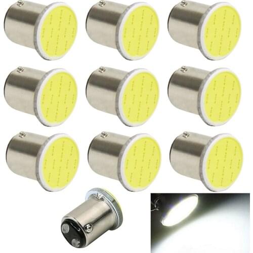 10PCS/Lot 1157 COB S25 P21/5W Bay15d 12V Car White Source Led Light Auto Bulbs Rear Turn Signal Lamp Brake Parking Lights