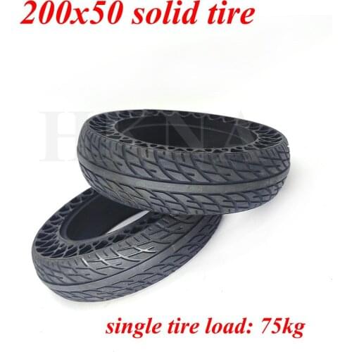 200x50 Solid Tubeless Tire for Electric Scooter Balance Car 8-inch Explosion-proof Tyre Hollow Design with Good Shock Absorption