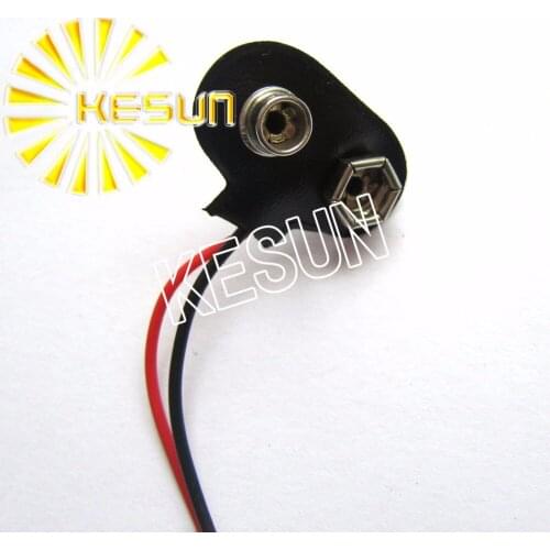 FREE SHIPPING 50PCS x T type 9V Battery Snap on Connector Clip with 150mm Wire Holder Cable Leads Cord
