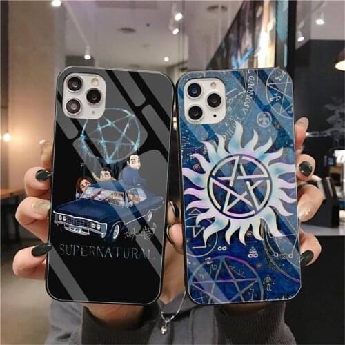 Supernatural Car Phone Case Tempered Glass For iPhone 11 Pro XR XS MAX 8 X 7 6S 6 Plus SE 2020 case