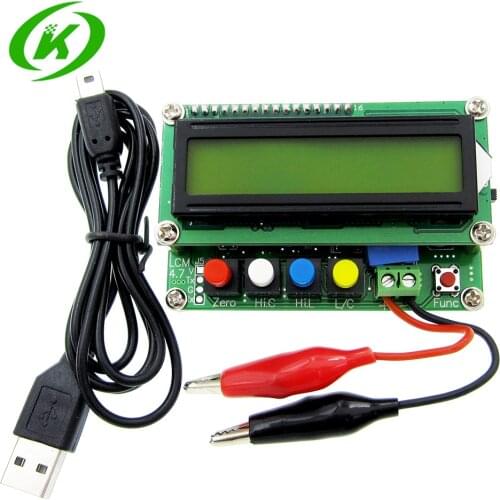 Digital LCD Capacitance meter inductance table TESTER LC Meter Frequency 1pF-100mF 1uH-100H LC100-A + Test clip