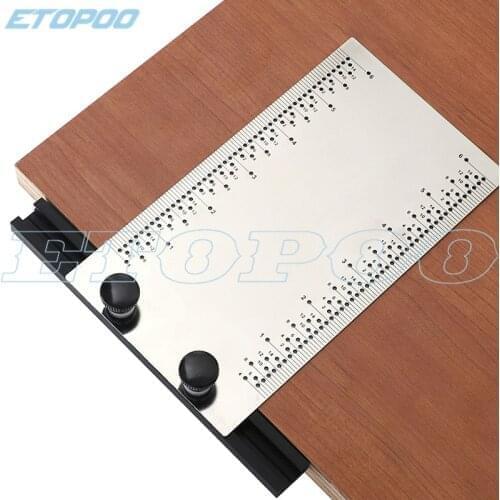 Inch Hole Ruler Stainless Steel Base DIY Drawing Line Tenon Multi-Function Woodworking Ruler