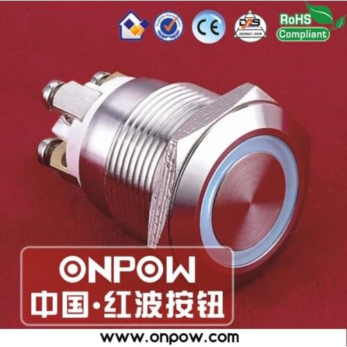 ONPOW 19mm Momentary 1NO Illuminated Pushbutton Switch GQ19F-10E/B/12V