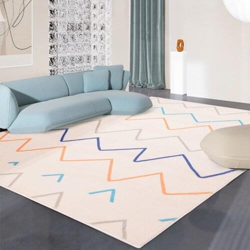 Colorful Line Carpets For Living Room Home Soft Fluffy Rugs For Bedroom Nordic Design Floor Mat Decor Sofa Coffee Table Area Rug