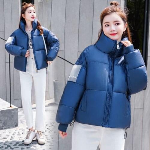 Reflective Color block jacket women outerwear korean coats and jackets women winter sequin jacket silver ladies short streetwear