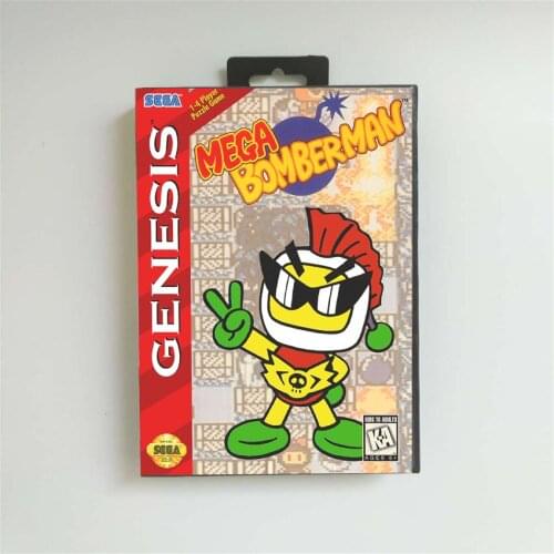 Mega Bomberman - USA Cover With Retail Box 16 Bit MD Game Card for Sega Megadrive Genesis Video Game Console