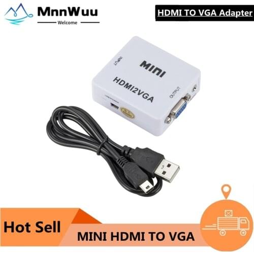 MINI HDMI-compatible to VGA Adapter HDMI2VGA Converter Digital Analog HD 1080p HDMI TO VGA For PC Laptop Tablet Displayer