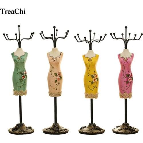Fashion Handmake Resin Dress Lady Figure With Metal Rack Princess Dress Ring Earring Bracelet Organizer Display Holder Stand
