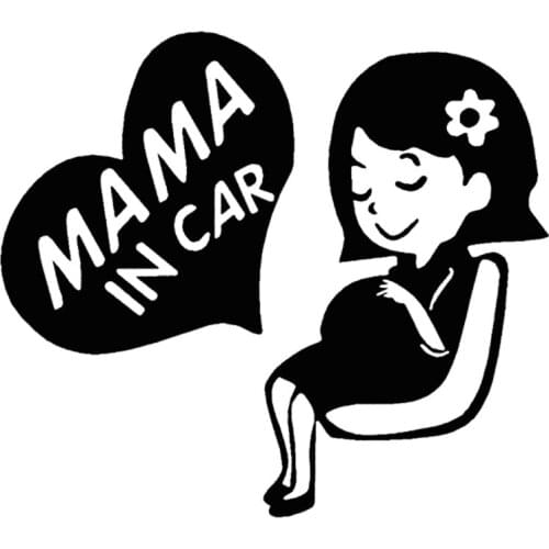 Fashion Pregnant Mother Cute Creative Car Stickers Pvc Truck Windshield Fashion Cover Scratches Decorative Decals 16cm*14cm