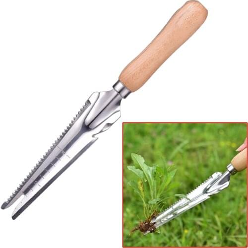 Stainless Steel Garden grass cutter Sow Dibber Hand Tool Gardening grass cutter shovel with Ergonomic Handle for Planting Tool