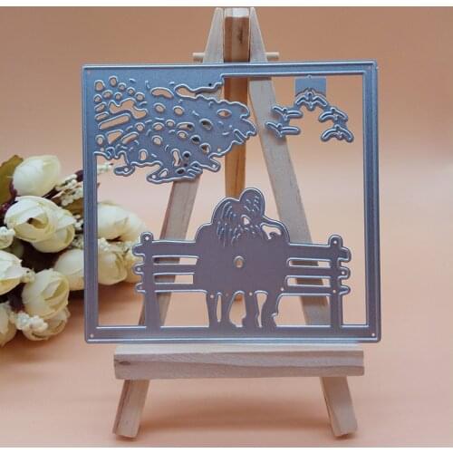 LOVERS sitting Bench man and woman New Cutting Dies Scrapbooking Dies Metal Embossing Stamps and die for Card Making DIY