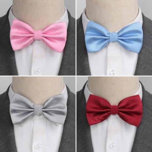 Solid Color Bowtie Fashion Wedding Party Ties for Men Groom Butterfly Cravat Male Dress Necktie Shirt Gift Accessories Tie