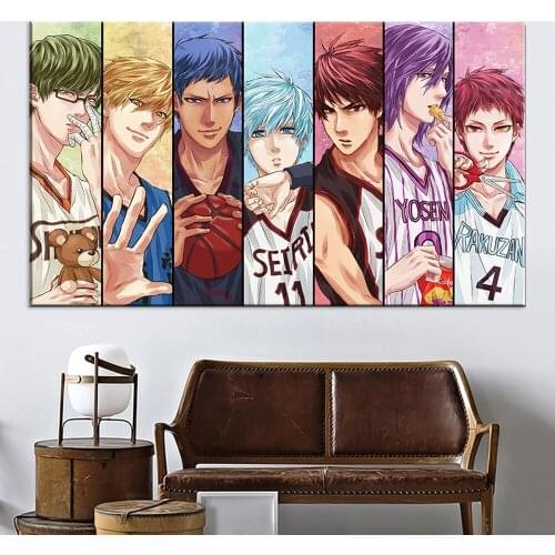 Anime Canvas Poster TV Kuroko Basketball Silk Wall Art Prints Boy Bedroom Wall Decor Picture Cloth Painting