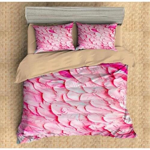 Pink feather print pattern duvet cover with pillowcase Dreamcatcher adult and kids bedding single bed linings wedding bedding