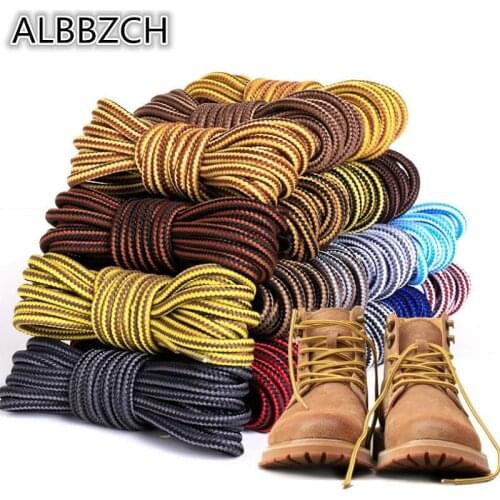 Striped Double Color Shoelace Round Shoelaces Outdoor Sneakers Shoelaces Leisure Leather Shoe Laces Boots Shoelaces Rope strings