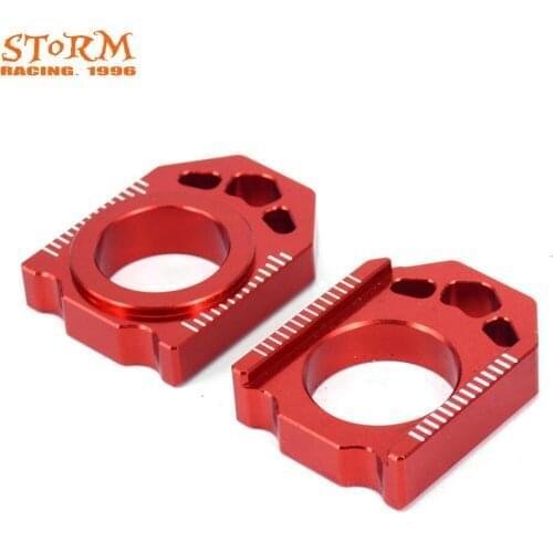 Motorcycle CNC Red Axle Block Chain Adjuster For HONDA CR125R 250R CRF250R 250X CRF450R 02-17 CRF450X CRF450RX 2017-2019 2020