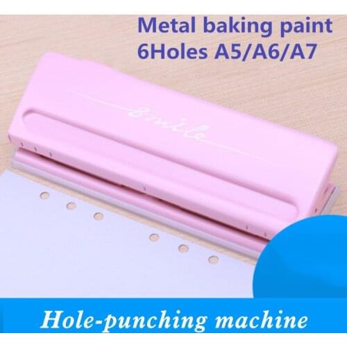 6 Holes Hand Account Binding Tool Punching Machine Loose-leaf Puncher Paper Six-hole Adjustable Hole Punching Machine Manual DIY