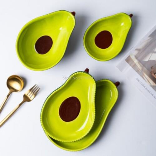 European-Style Plate Bowl Breakfast Plate Japanese Style Tableware Plate Avocado Shaped Tableware