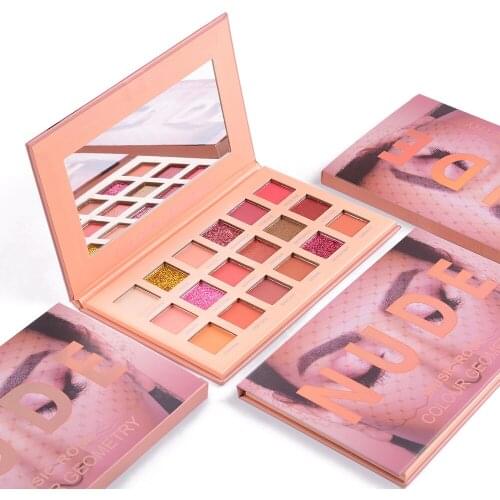 Cross-border desert rose gold 18-color eye shadow disc Pearl eye shadow does not smudge wholesale custom