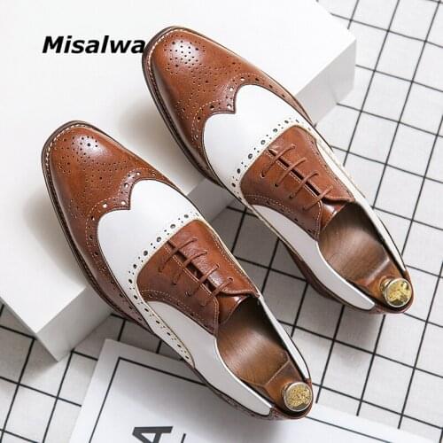 Misalwa Oversize 38 48 Oxford England Dress for Men Spring Autumn Italian Vintage Men Formal Shoes Brogue Wedding Business Shoes