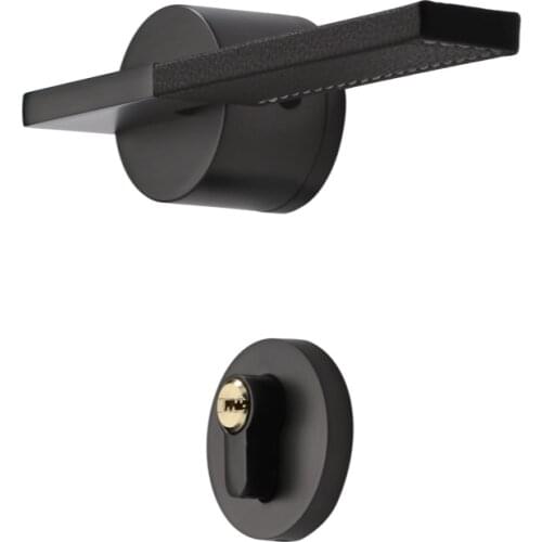 Lock room bedroom universal leather room wood door lock household black split magnetic absorption silent lock