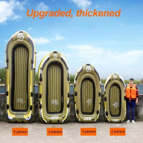 Thickened 2/3/4 Person Inflatable Rubber Boat Foldable PVC Kayak for Adults Fishing