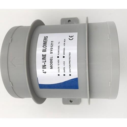 High Air Flow 4 Inch In-Line Bilge Quiet Blower 12 Volt-4inch Dia. Hose