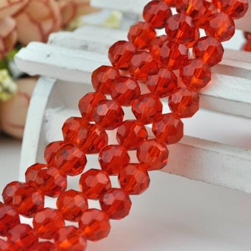 High quality 6mm 198pcs AAA Round Shape Red crystal beads loose rondelles glass ball supply bracelet Jewelry DIY NEW