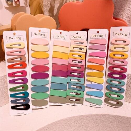 10pcs/set Solid Color Hairpin Women Girl Kid Simple Hair Clip Pin Barrettes Hairgrip Hair Accessories Headwear